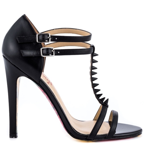 Rose Art Black Strappy Heel - Picture 3 of 8